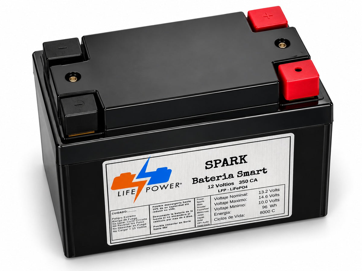 Batterie Spark 12V 350CA LiFePO4, Ansicht der Pole
