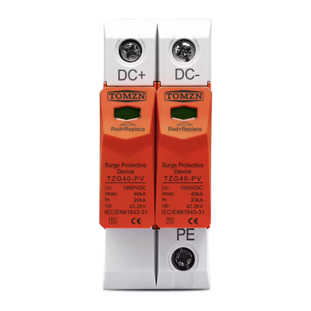 Protector de sobretensión (surge protector) SPD DC TOMZN de 2 polos para paneles solares