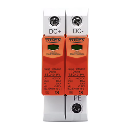 Protector de sobretensión (surge protector) SPD DC TOMZN de 2 polos para paneles solares