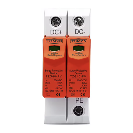 Protector de sobretensión (surge protector) SPD DC TOMZN de 2 polos para paneles solares